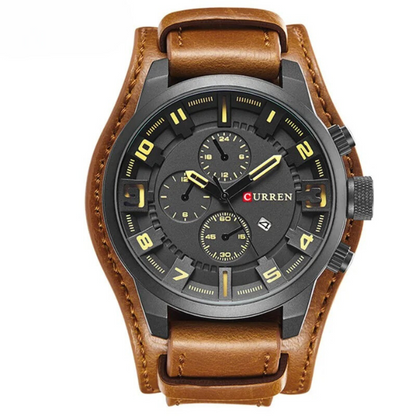 Leather-strap chronograph calendar watch for men | Legacy -7