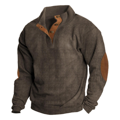 Calderon | Men's Corduroy Quarter Button Sweatshirt