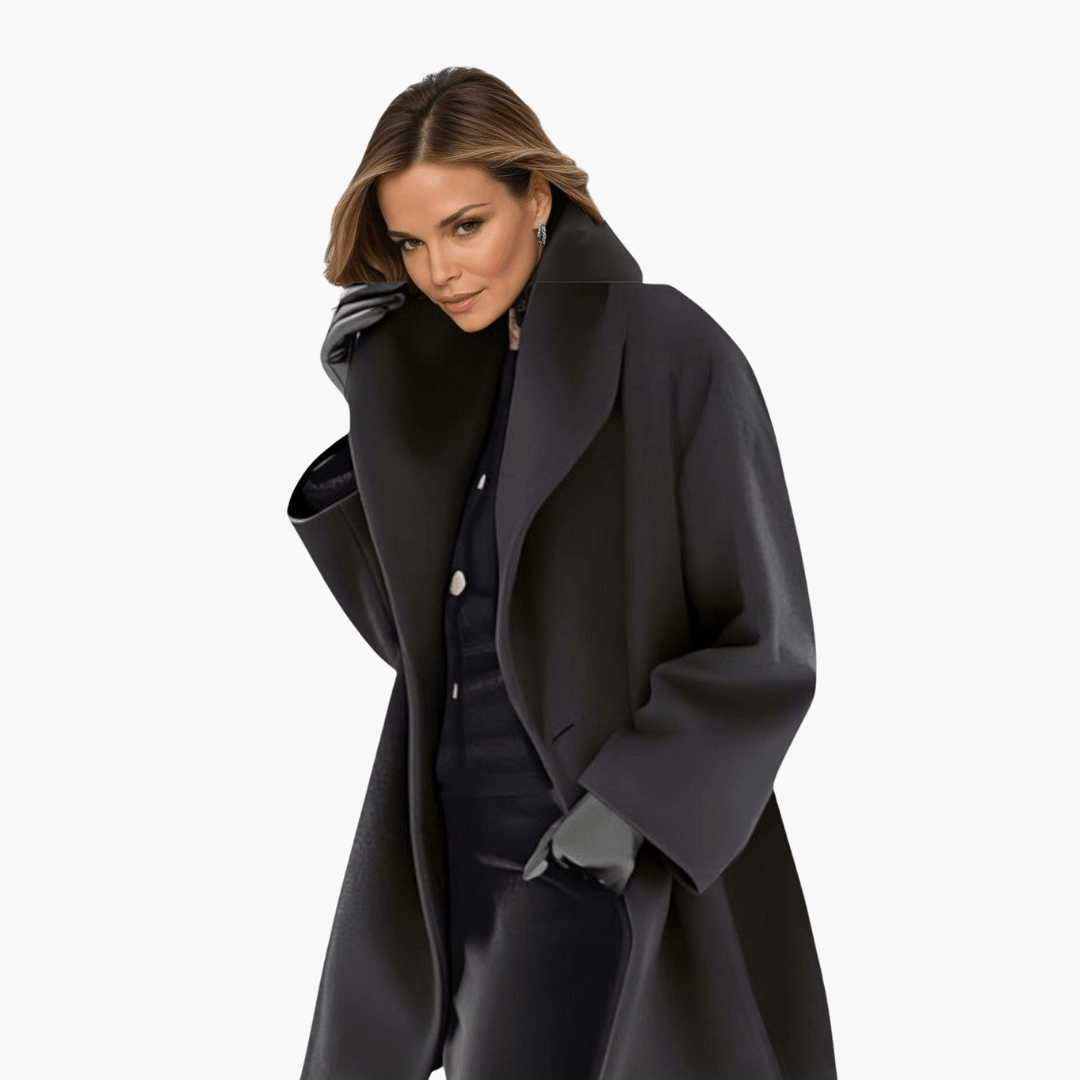 Wide-collar structured statement jacket for women | Valeria -4