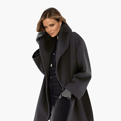 Wide-collar structured statement jacket for women | Valeria -4