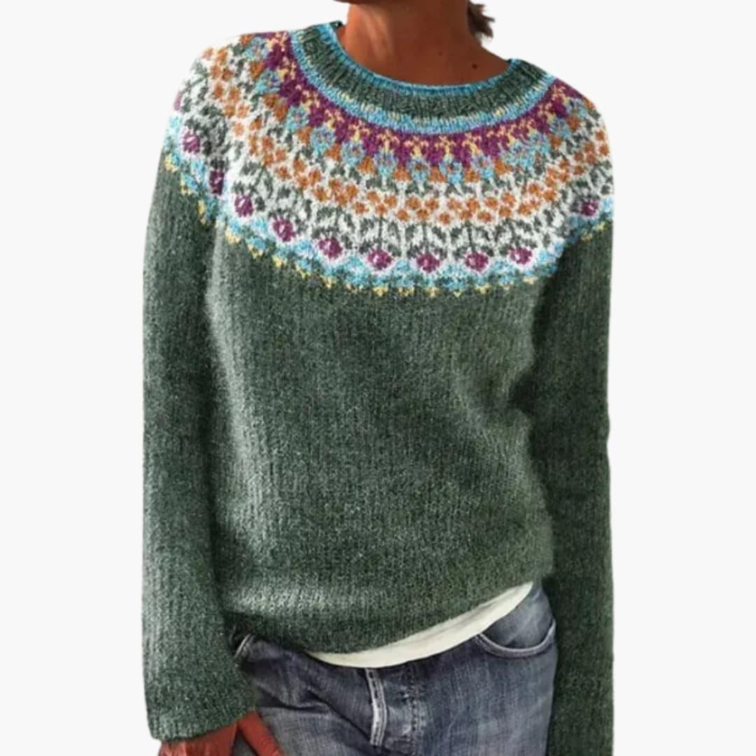 Textured round-neck knit everyday jumper for women | Marielle -4