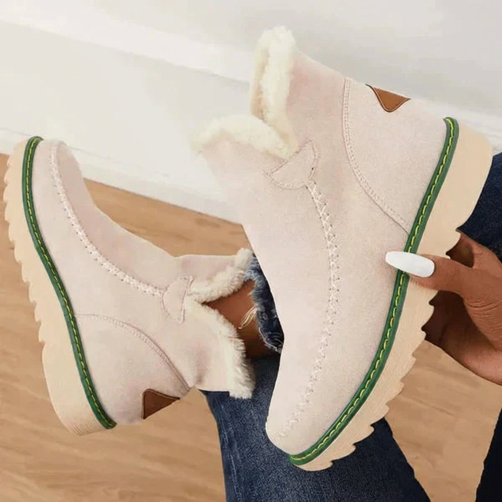 Platform fleece-lined warm ankle boots for women | Nova -2
