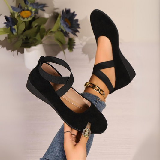 Comfy closed-toe wedge slip-on shoes for women | Angel -1