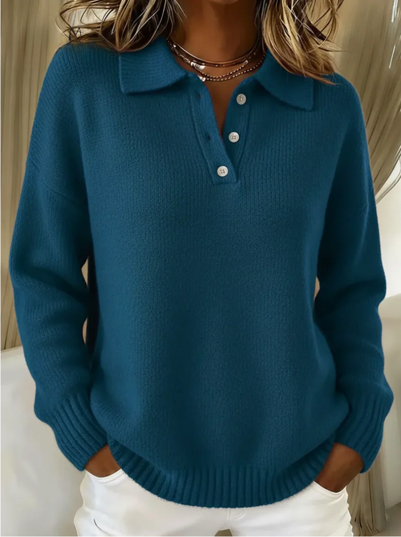 Soft knit polo everyday jumper for women | Olivia -2