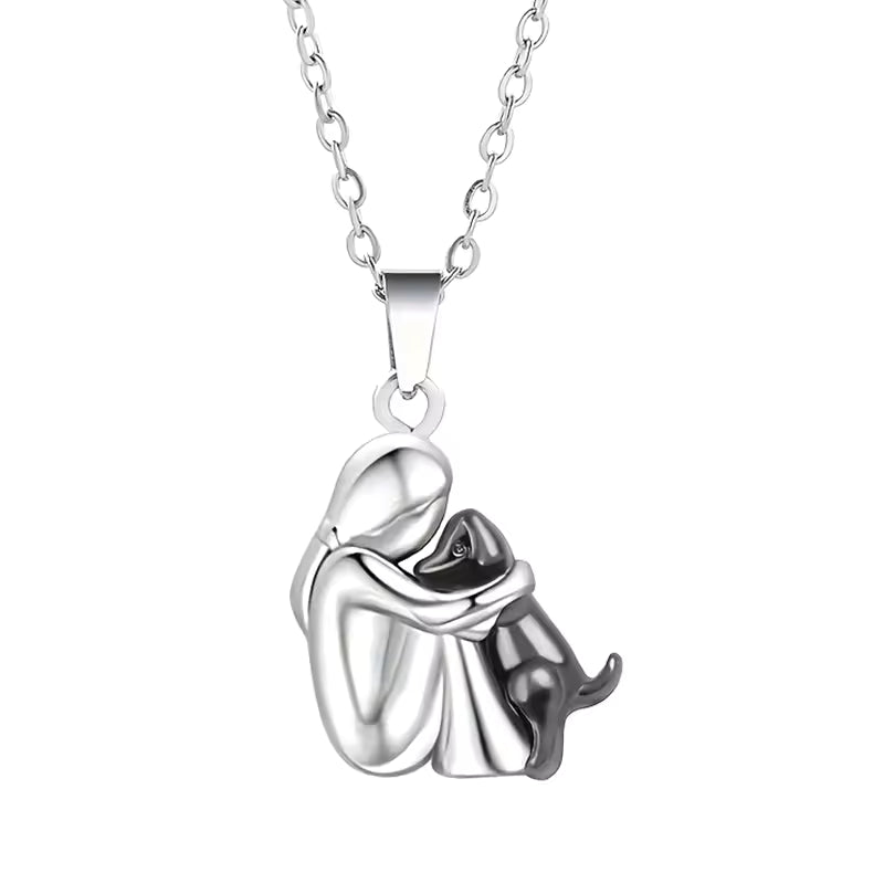 Heartfelt dog hug pendant necklace for women | Paw -4