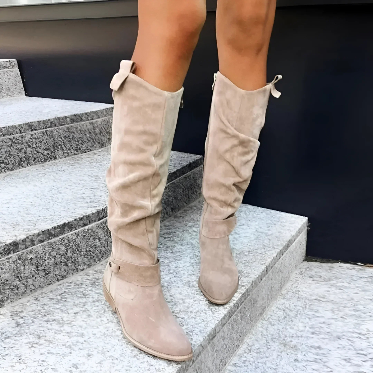 Madeleine | Women's Suede Knee High Block Heel Boot