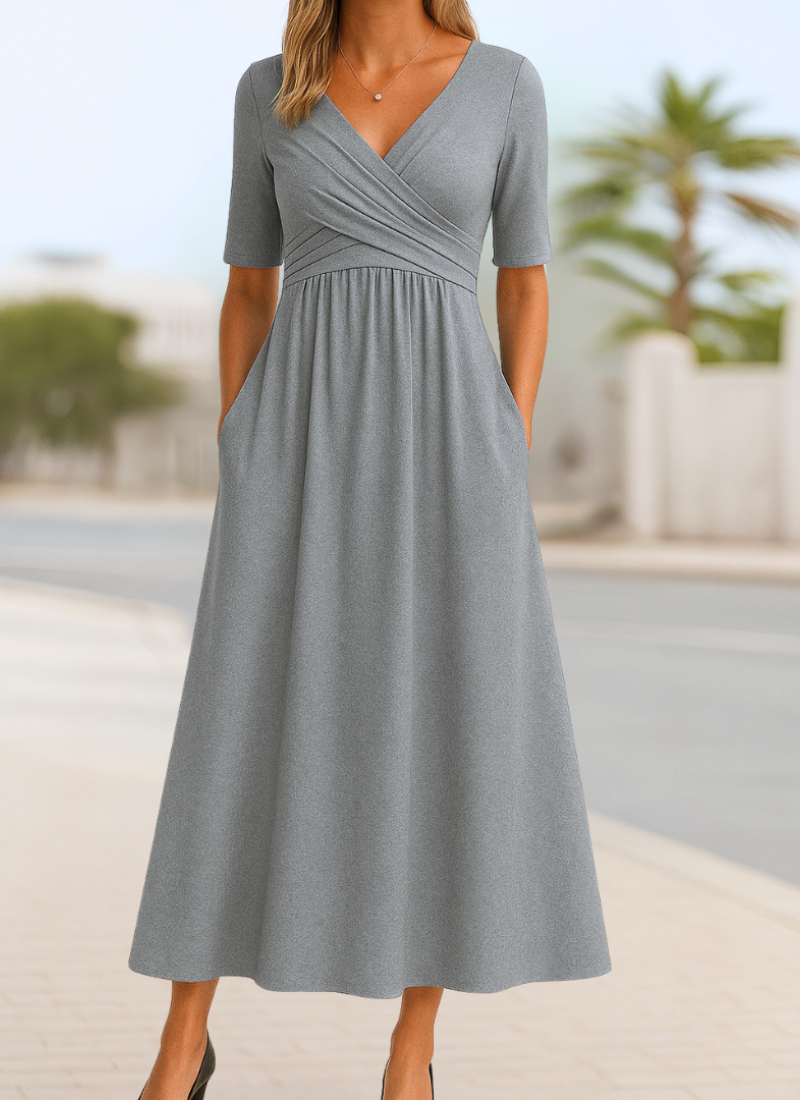 Stylish crossover everyday casual dress for women | Monica -4
