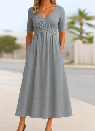 Stylish crossover everyday casual dress for women | Monica -4