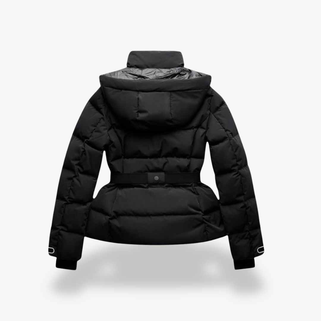 Belted insulated everyday puffer jacket for women | Aria Frost -3