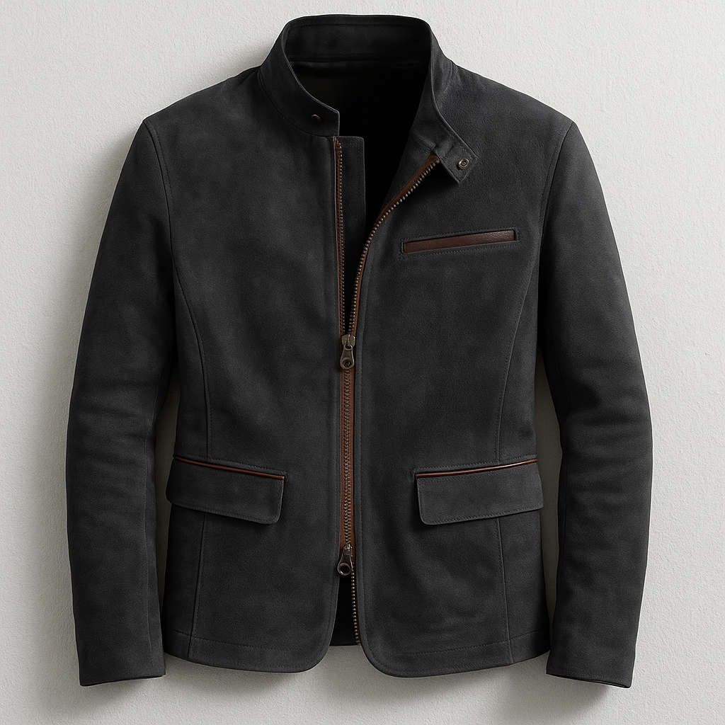 Classic suede smart casual jacket for men | Russell -2