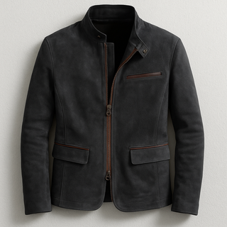 Classic suede smart casual jacket for men | Russell -2