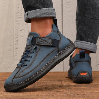 Calvren | Men's Leather Ankle Boots with Side Zipper