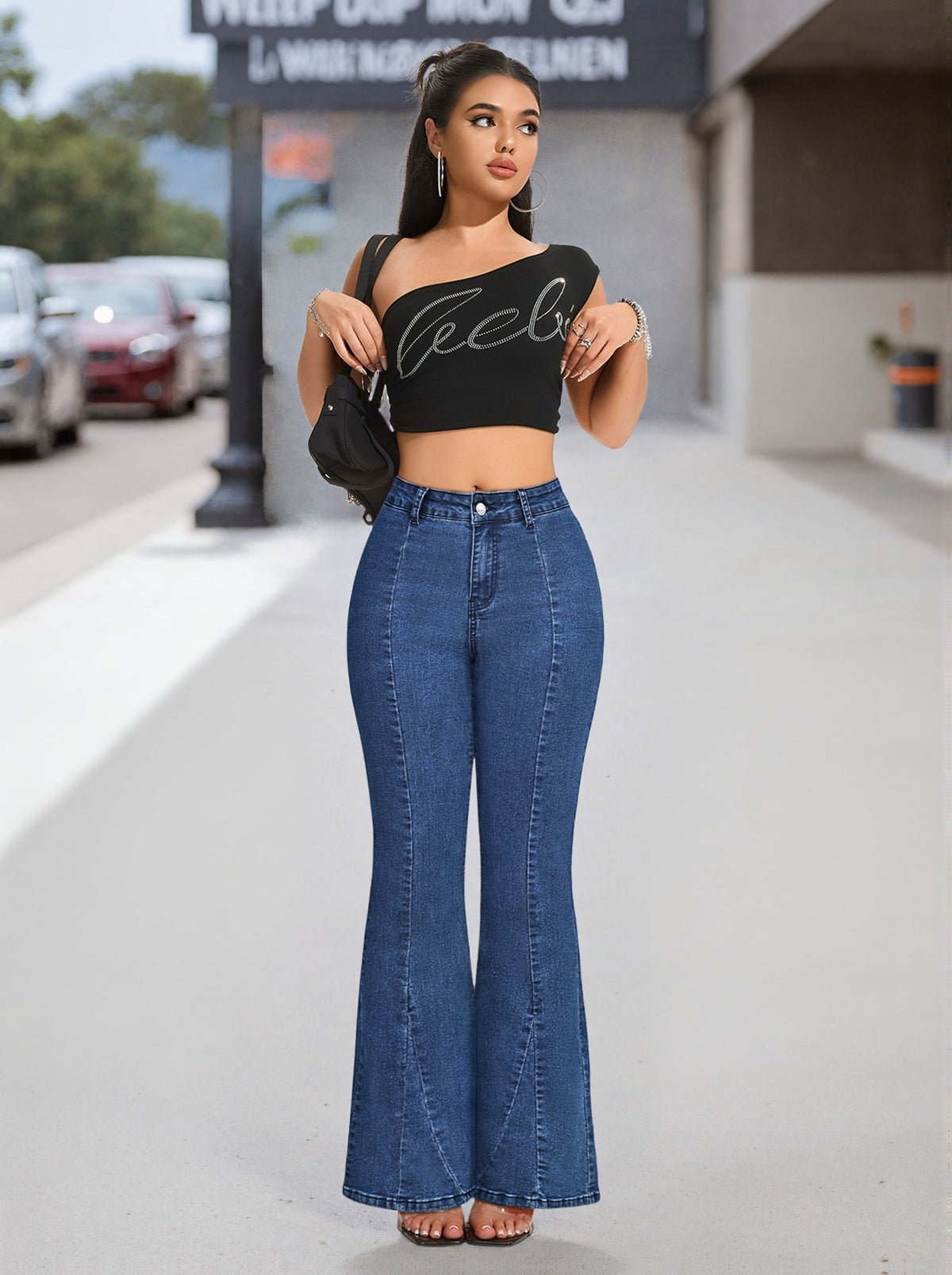 Blythe | Women's Button Front Flare Denim Jean