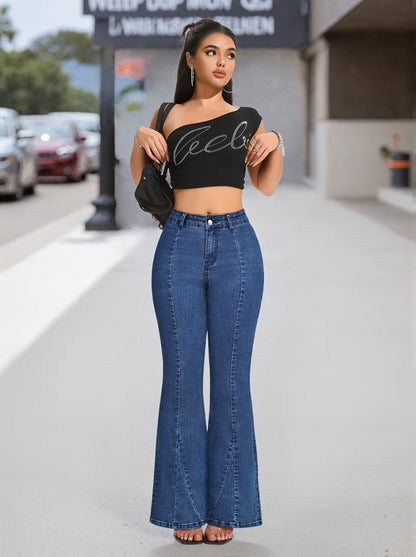 Blythe | Women's Button Front Flare Denim Jean