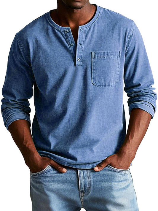 Classic vintage long-sleeve everyday shirt for men | Theodore -1