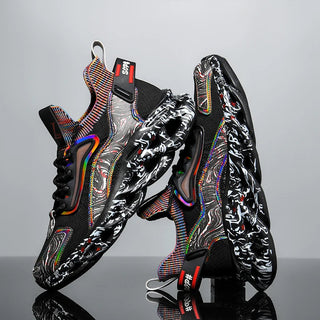 Street-style splattered-sole everyday trainers for men | Rebel Pulse -1