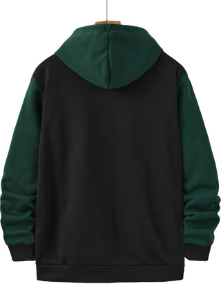 Dervan | Men's Color Block Full Zip Hooded Sweatshirt