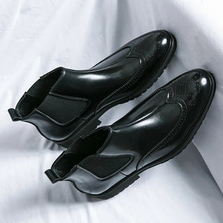 Genuine leather brogue-detail Chelsea boots for men | Alden -15