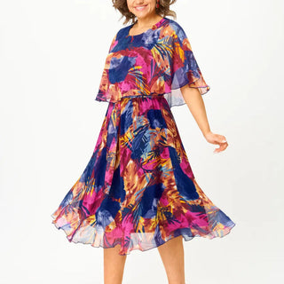 Comfortable relaxed everyday chiffon dress for women | Barbara -3