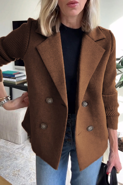 Elegant knit-sleeve tailored blazer for women | Sorelle -8