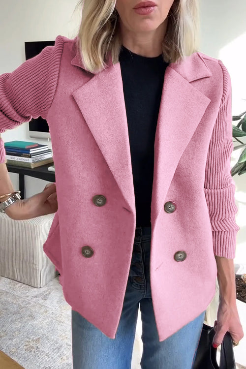 Elegant knit-sleeve tailored blazer for women | Sorelle -6