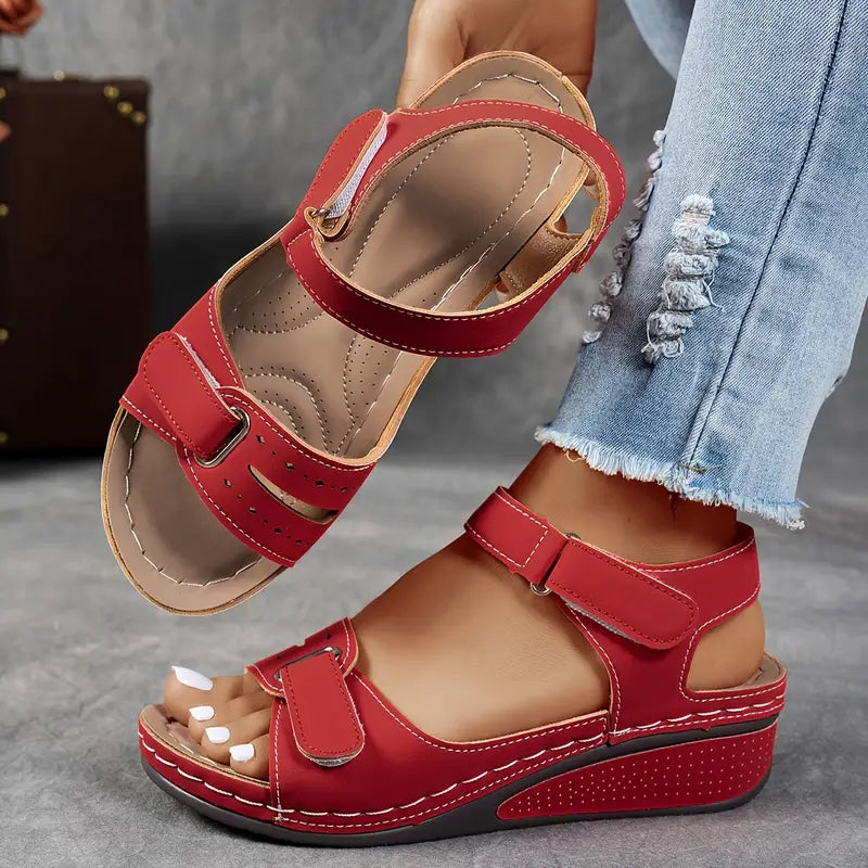 Mireva | Women's Soft Leather Orthopedic Wedge Sandals