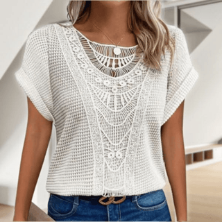 Elegant Ibiza-style casual top for women | Simone -2