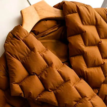 Quilted belted mid-length everyday coat for women | Isabella -5