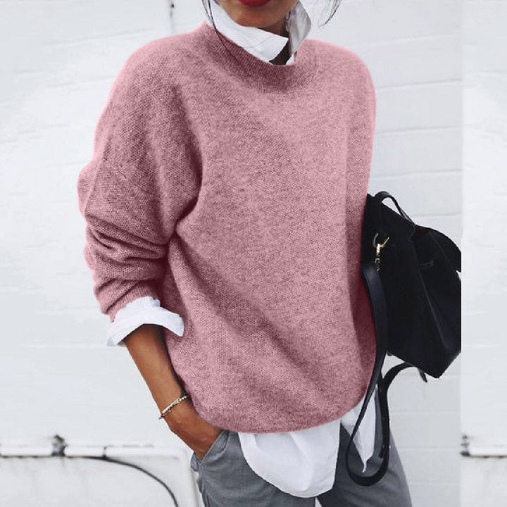 Elegant classic round-neck knit sweater for Women | Elena Grace