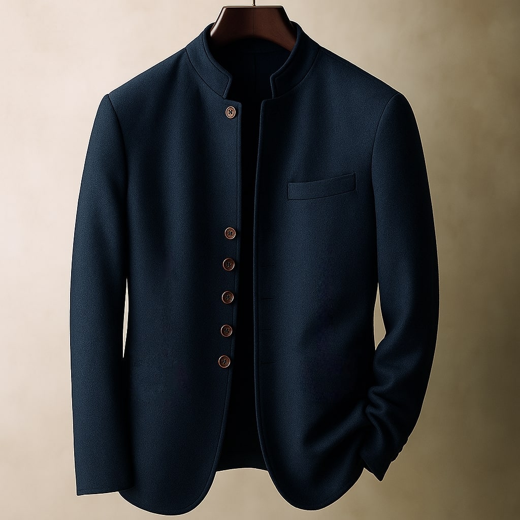 Warm wool stand-collar jacket for men | Matteo -2