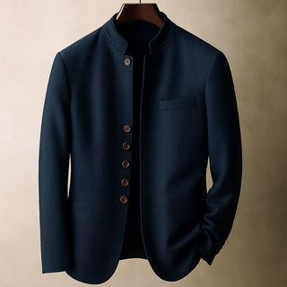 Warm wool stand-collar jacket for men | Matteo -2