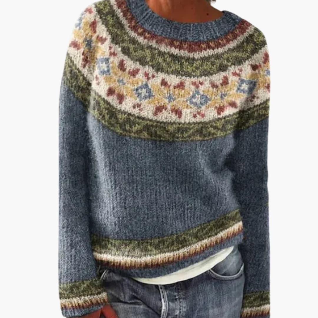 Textured round-neck knit everyday jumper for women | Marielle -5