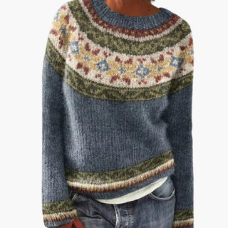 Textured round-neck knit everyday jumper for women | Marielle -5