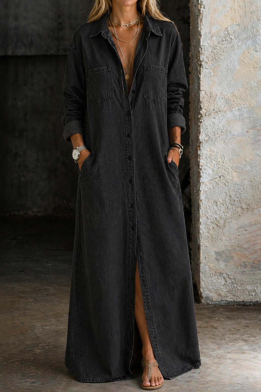 Fern | Women's Button Front Flowing Dress
