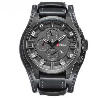 Leather-strap chronograph calendar watch for men | Legacy -6