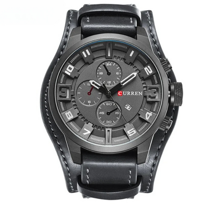 Leather-strap chronograph calendar watch for men | Legacy -6
