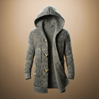 Hooded ribbed knit everyday cardigan for men | Adrian -3