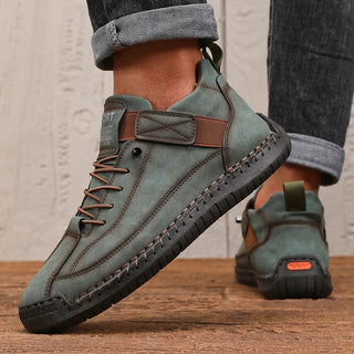 Calvren | Men's Leather Ankle Boots with Side Zipper