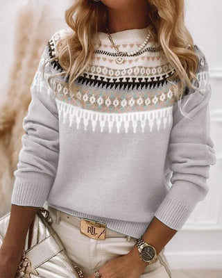 Nordic | Women's Fair Isle Mock Neck Knit Sweater