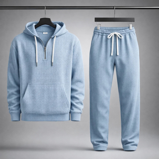 Relaxed waffle-knit matching set for men | Hudson -1