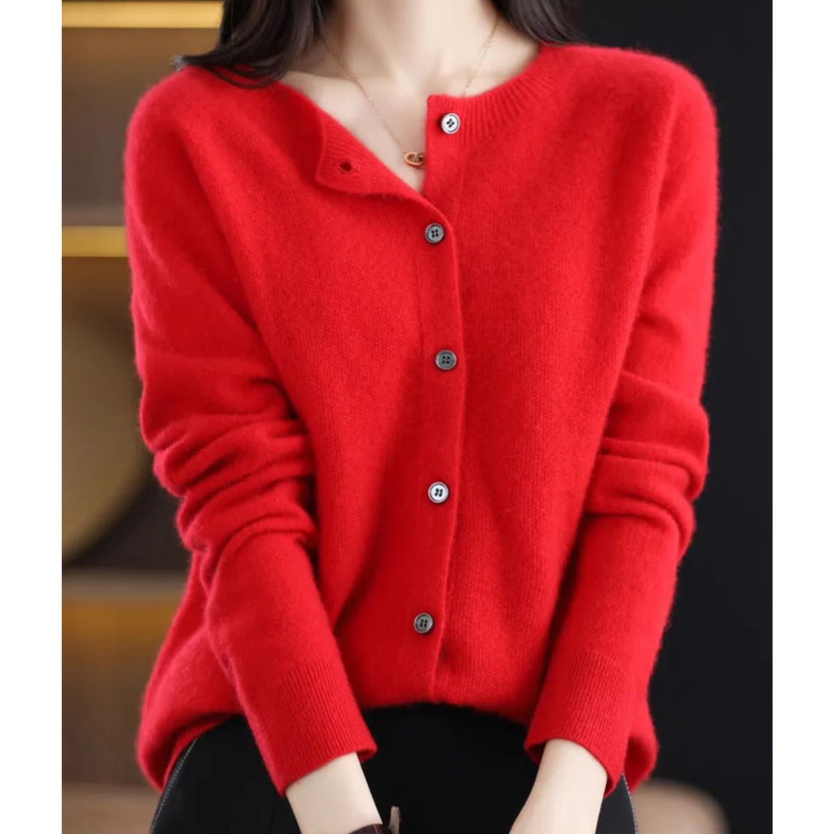 Classic button-front refined everyday cardigan for women | Aurelia -6