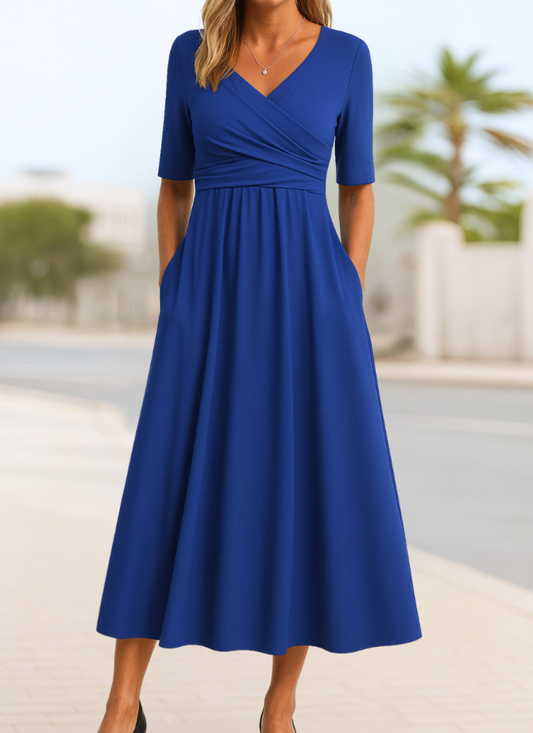 Stylish crossover everyday casual dress for women | Monica -1