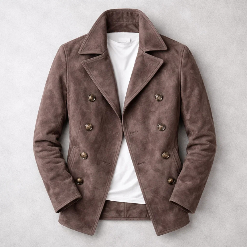 Classic wool tailored pea coat for men | Russell -3