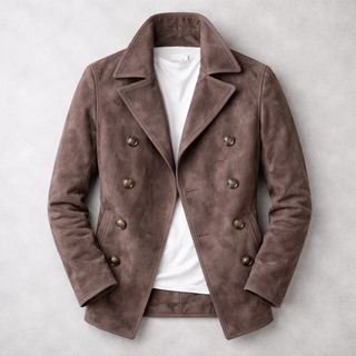 Classic wool tailored pea coat for men | Russell -3