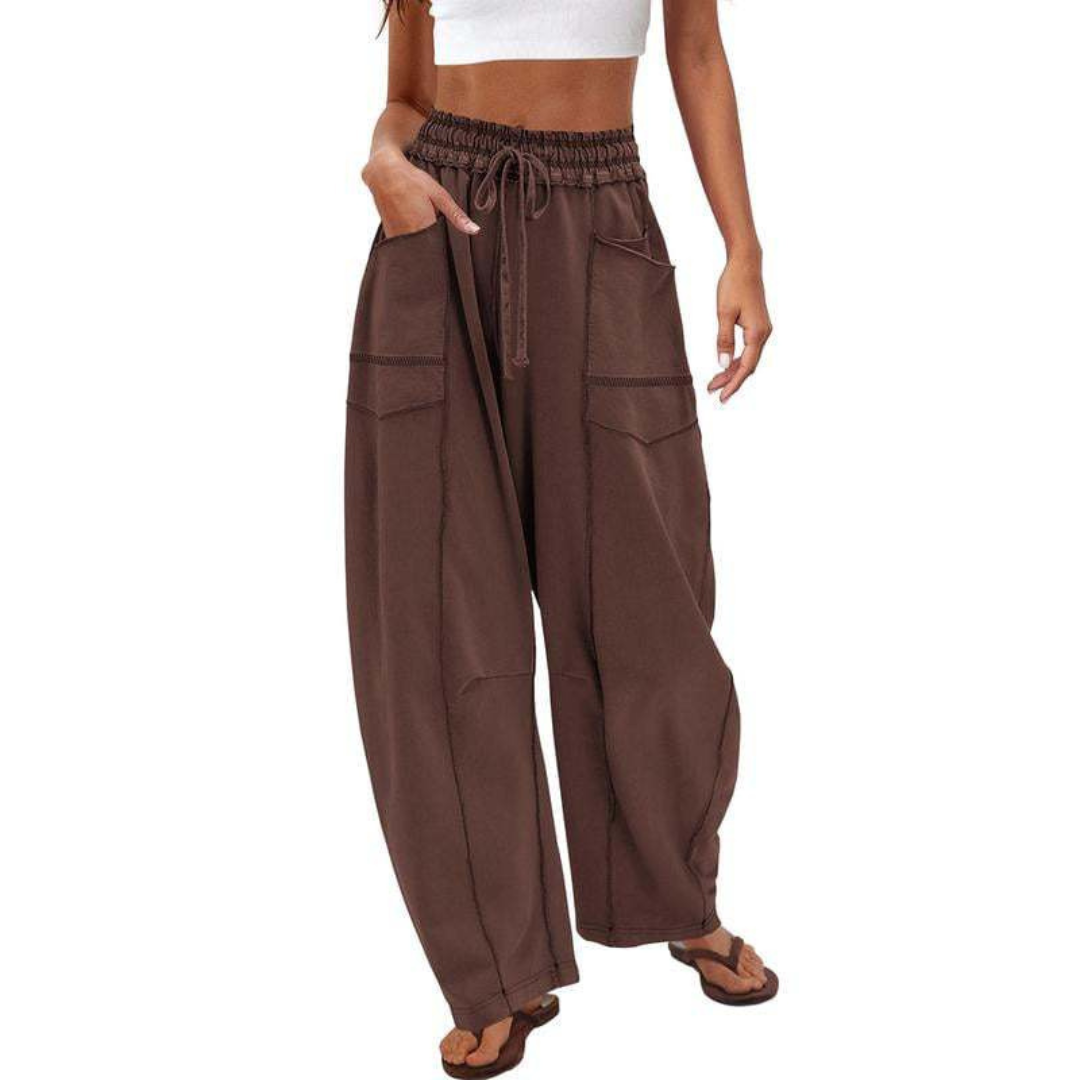 Comfy baggy-leg lounge everyday trousers for women | Avanita -3