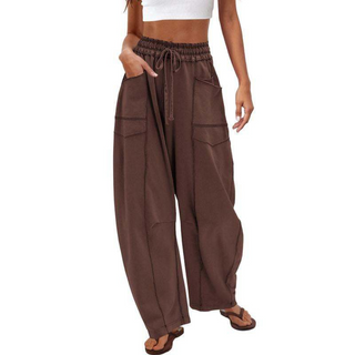 Comfy baggy-leg lounge everyday trousers for women | Avanita -3