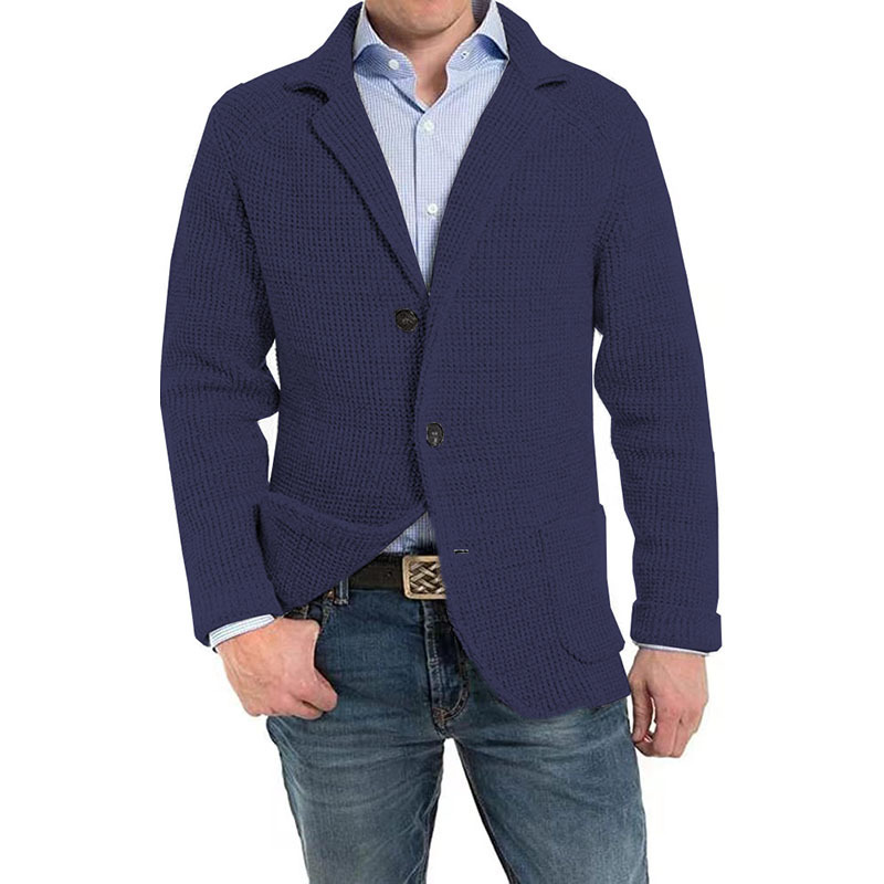 Classic button-front knit cardigan with regular fit for Men | Derek Vale