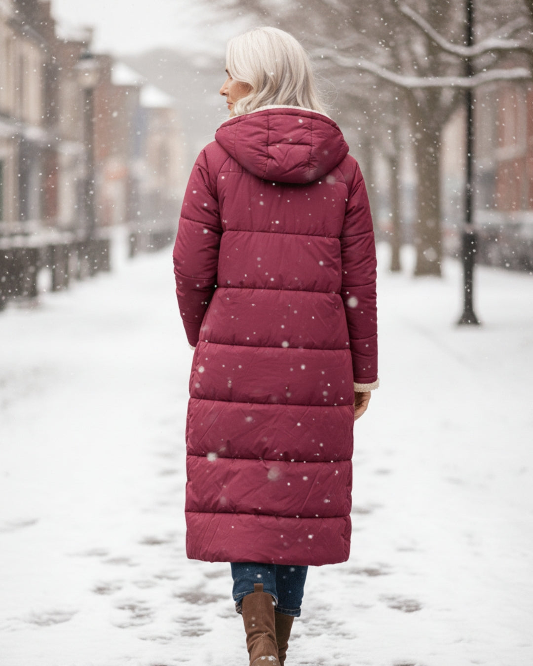 Cosy sherpa hooded winter coat for women | Eleanor -26