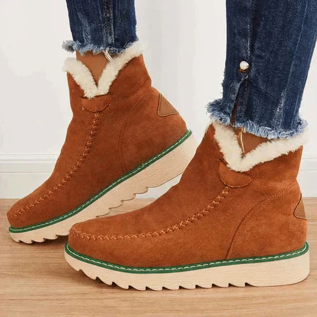 Platform fleece-lined warm ankle boots for women | Nova -3