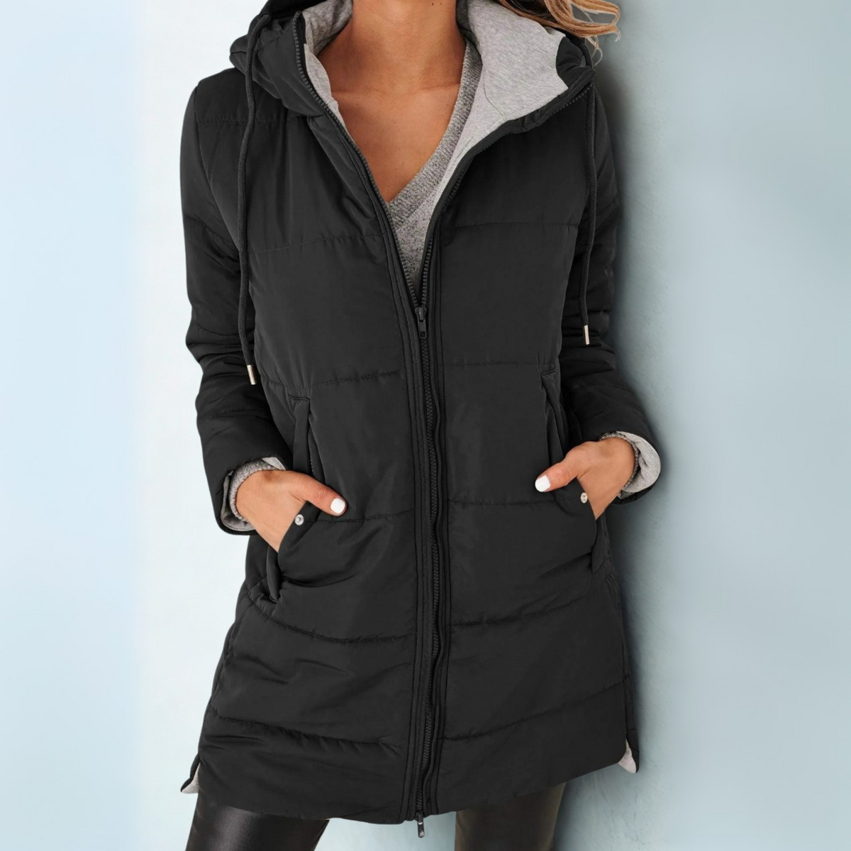 Casual hooded puffer down jacket for women | Yila -6